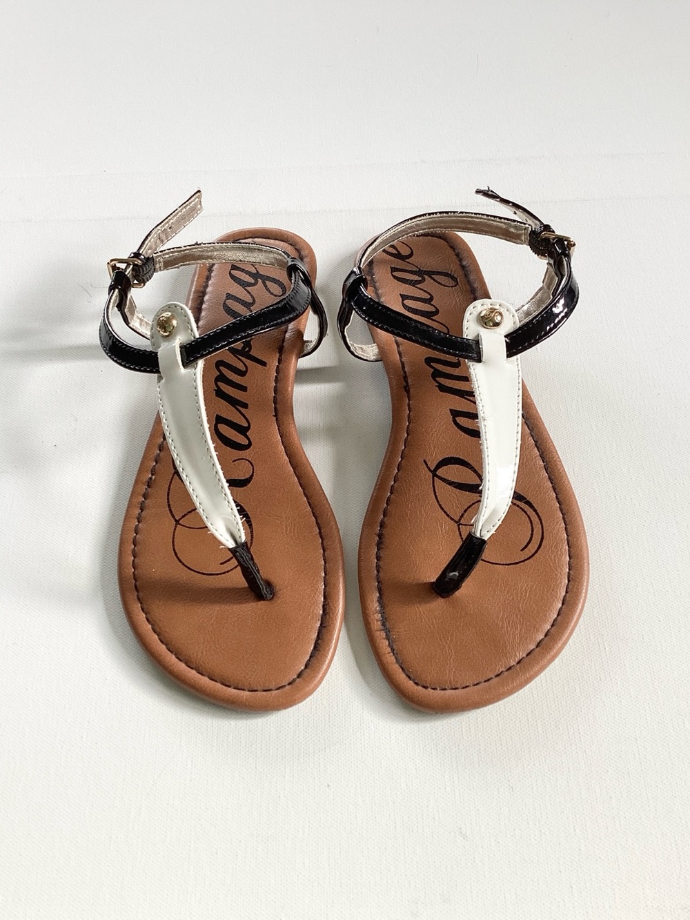 Rampage Black and White T-Strap Sandals